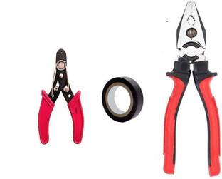 WhiteArcade Set of 8 Inch Plier + Wire Cutter + Electrical Tape || Combination Snap Ring Plier