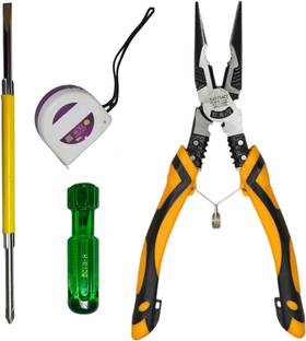 Digital Craft Nose Plier 9.5 Inch,2 In 1 Screw Driver,Tape 3Mtr Needle Nose Plier