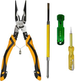 Digital Craft Nose Plier 9.5 Inch,2 In 1 Screw Driver,Line Tester Needle Nose Plier