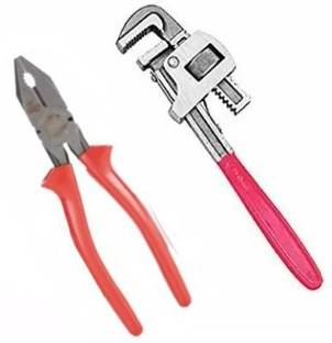 Saleshop365 Hand Toolkit Combo - Combination Plier and Pipe Wrench 10 Inch-ht22 Combination Snap Ring Plier