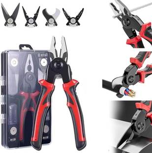 Flemigo 5 in 1 Multifunctional Interchangeable Plier Set Wire Stripper, Cable Cutter, Crimping Tool, Electrician Scissors Wire Cutter