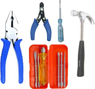 FADMAN 5 Pcs Combo Kit | Wire Cutter | Tester | Claw Hammer | Screwdriver Box-R | Lineman Plier