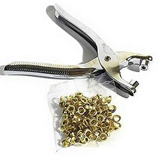 CRAZYABBS Grommet Setting Tool, Steel Hole Punch Eyelet Setter Kit for Leather, Punch Plier