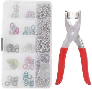 HAPANI 100pc Silver Button Thickened Snap Fasteners Kit Metal Five Claw Buckle Set Punch Plier