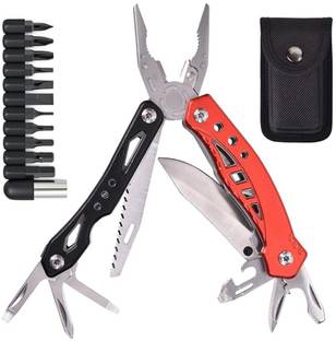 JANCOM 12-in-1 Multi-functions Wire Pliers Knife Folding Pocket Multitool for Survival Lineman Plier