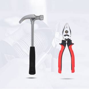 Hillgrove HGCM191M3 High Quality Durable Straight Claw Hammer with 8"inch Plier Lineman Plier