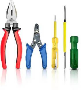 Kshivi 2 in 1 Screwdriver with 8"inch Lineman Pilash Plier, Wire Cutter, Line Tester Combination Screwdriver Set