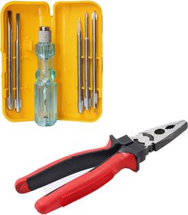 Hillgrove HGCM1315M3 8"inch Combination Pilash Plier Hand Tool with 5in1 Screwdriver Set Lineman Plier