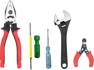 Hillgrove PL132M3 8"inch Pilash with Adjustable Wrench,Wire Cutter,Tester,Tape,Screwdriver Lineman Plier