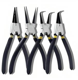 ZIODIC Circlip Plier 7" Set Of 4 Pcs, Internal Bent Nose Circlip Plier Circlip Plier
