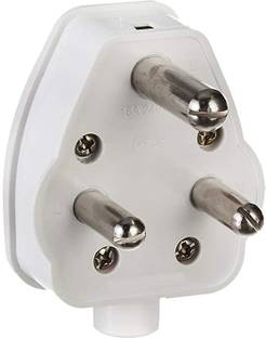 Filfora 16A 3 Pin Plug (White 6 cm x 4 cm x 2 cm) Set of 3 16 A Three Pin Socket