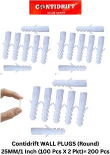 CONTIDRIFT PVC WALL PLUGS (Round) 25MM/1 inch (200 Pcs) Plug Pin