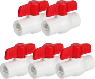 Imaashi 1/2 Inch UPVC Ball Valve, T-handle Water Shut-Off Valve Threaded, 1/2" 15 mm Plumbing Pipe