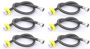 fastgear Steel Black Wire Connection Pipe 24inch for Geyser/Wash basin/Bathroom(6pcs) 15 mm Plumbing Pipe