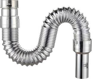 BATHIFI PVC Flexible Chrome Waste Pipe 1-1/4" Drainage Solution for Bathroom Fixtures 32 mm Plumbing Pipe