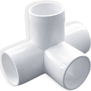DEHRAN UPVC 4-way Elbow 1" inchi for Greenhouse, Tent Connection, Furniture Pipe Joint 32 mm Plumbing Pipe