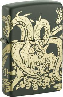 ZIPPO Dragon Design Green Matte Windproof Lighter Pocket Lighter