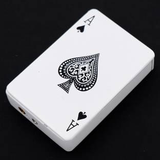 FASTIDIOUS Refillable White Ace of Spade Premium Design Windproof Jet Flame Lighter Slider Pocket Lighter