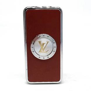 Ala Flame Metal Premium Windproof Metallic Silver Unique Louis Vuitton Design Cigarette Pocket Lighter