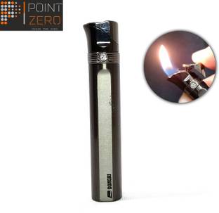 Point Zero Premium Essential Refillable Lighter Slim Dark Grey Shaped For Cigarette Slim Design - Windproof Lighter -Jet Flame - Hookah Lighter Pocket Lighter