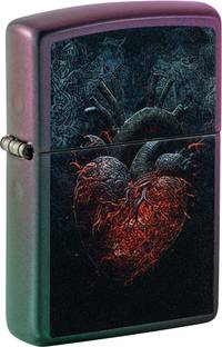 ZIPPO Dark Heart Design Iridescent Windproof Lighter Pocket Lighter