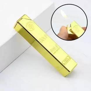 Ephemeral Cigarette Lighter Gold Bar Cigarette Flame Lighter Pocket Lighter Pocket Lighter