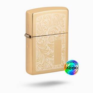 ZIPPO Venetian High Polish Brass Lustre Windproof Lighter High Polish Pocket Lighter