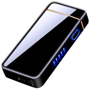 youth gallery Finger Touch Switch Electronic Lighter Led Windproof Rechargeable Usb Double Arc Lighter Cigarette Cigarette Lighter (Multicolor) Pocket Lighter