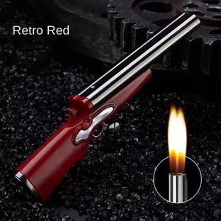 GENZ Refillable Small Double Barrel Gun Shaped Fancy Pocket Lighter(Brown) Pocket Lighter