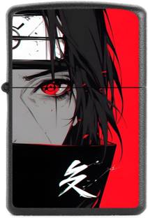 Crokroz Red Itachi Windproof Cigarette Lighter for Men – Sturdy Metal Build Anime-Inspired Design Lighter For Cigarette | Runs On Liquid Fuel | Classic Pocket Lighter