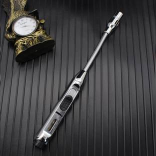 FlameClub K17_Silver Metal Windproof Bendable Lockable Flame Direct Injection Cigar Pocket Lighter