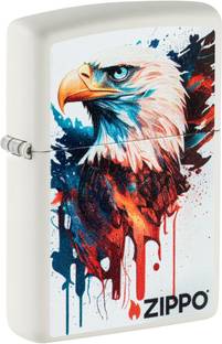 ZIPPO Painted Eagle Design White Matte Windproof Lighter Pocket Lighter