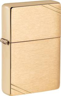 ZIPPO Vintage w/ Slashes Brushed Brass Windproof Lighter Pocket Lighter