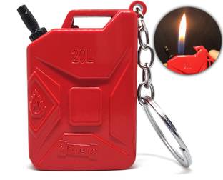 प्वाइंट ज़ीरो Premium Essential Refillable Metal Body Red Fuel 20 L Keychain Outdoor Butane Gas Windproof Slim Design Cigarette Lighter - Jet Flame - Hookah Lighter पॉकेट लाइटर