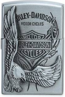 praliptha Harley-Davidson Eagle Emblem Windproof Refillable Metal Lighter – Collectible Pocket Lighter