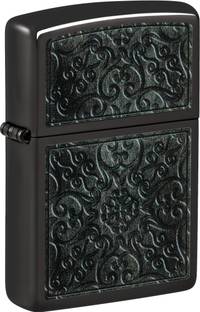 ZIPPO Pattern Design High Polish Black Windproof Lighter Pocket Lighter