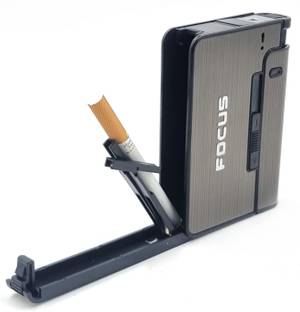 VIOVI Focus Pioneer Grey Cigarette Case with Portable Lighter for 84mm Long King Size Cigarette Pocket Lighter