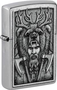 ZIPPO Barbarian Design Street Chrome Windproof Lighter Pocket Lighter