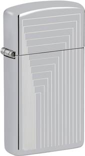 ZIPPO Slim Laser Pattern Design High Polish Chrome Windproof Lighter Pocket Lighter