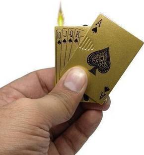 adorrobella Poker card ikka print Maxi Decorated myfirstdot Pocket Lighter