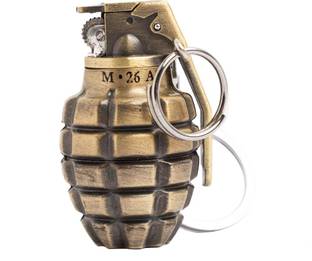 The Chaabi Shop Grenade, Embossed/Dotted, Golden Visit Website www.myfirstdot.com Pocket Lighter