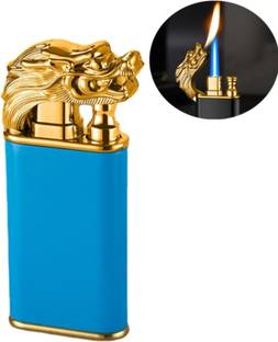 nisatraders DRAGON DOUBLE FLAME SOLID CIGAR CIGARETTE LIGHTER Dragon Face Double Flame Metal Body |Easy Refillable Lighter | Pocket Lighter