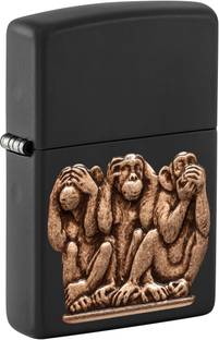 ZIPPO Three Monkeys Emblem Windproof Lighter Pocket Lighter