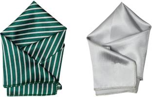 SquareStyle Striped, Solid Satin Blend Pocket Square