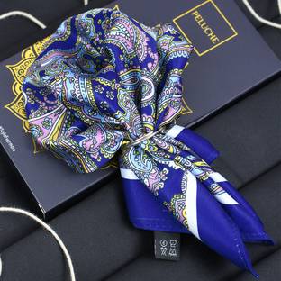 PELUCHE Printed Polyester Blend Pocket Square