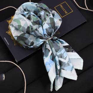 PELUCHE Floral Print Poly Silk Pocket Square