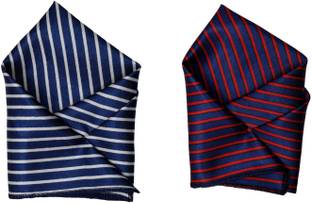 SquareStyle Striped Satin Blend Pocket Square