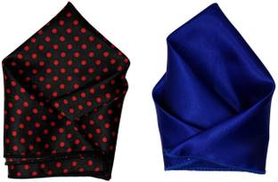 SquareStyle Polka Print, Solid Satin Blend Pocket Square