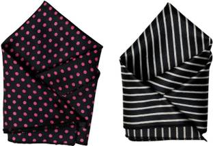 SquareStyle Polka Print, Striped Satin Blend Pocket Square