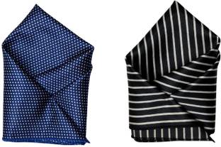 SquareStyle Striped, Polka Print Satin Blend Pocket Square